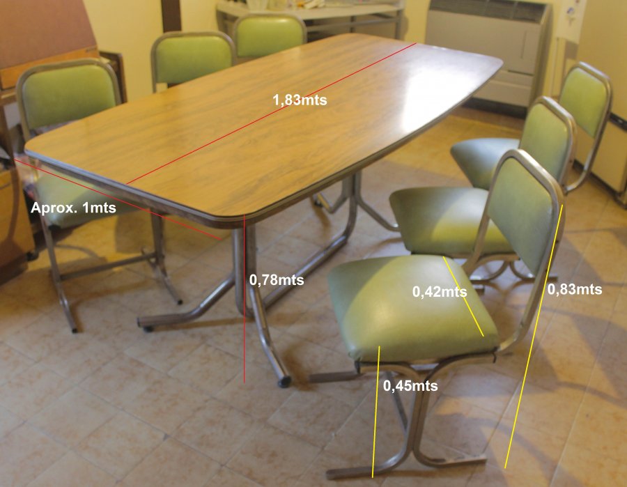 JUEGO DE COMEDOR (mesa + 6 sillas)