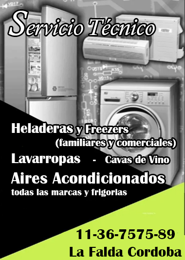 Refrigeración Familiar y Comercial Service e Instalación de Aires Acondicionados Servicio Tecnico de: Heladeras Nofrost y Ciclicas Lavarropas  Cavas de vino Heladeras Comerciales