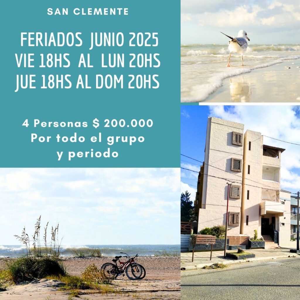San Clemente, Alquiler departamentos, Feriados Largos Junio, 2025, Dia del Padre,  Promos,  tarifas, precios