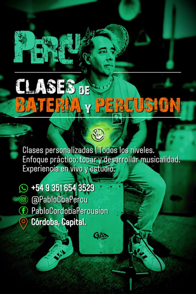 Clases de Percusion en Córdoba, Argentina. Bateria,