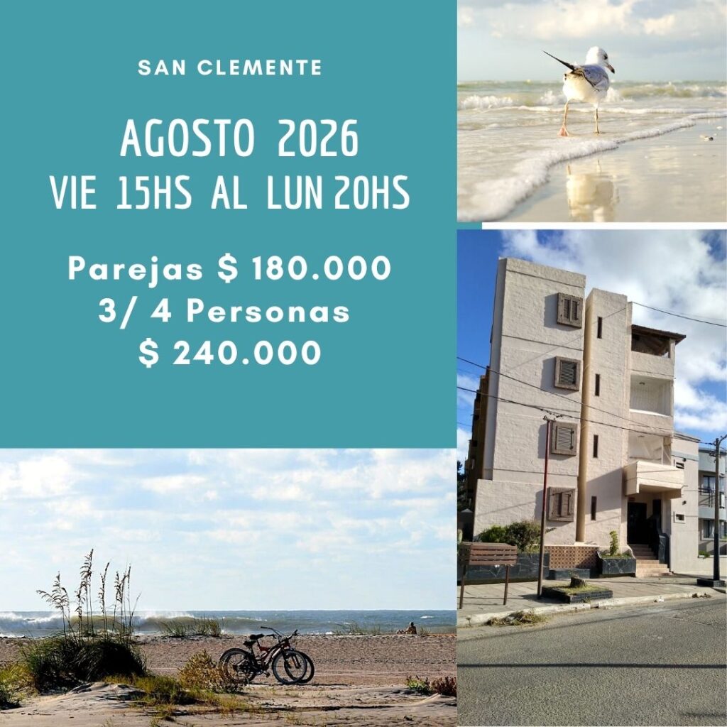San Clemente, Promo  Feriado 17 Agosto 2026,  Día del Niño, Alquiler departamentos,  Precios, tarifas, Mundo  Marino, Termas .