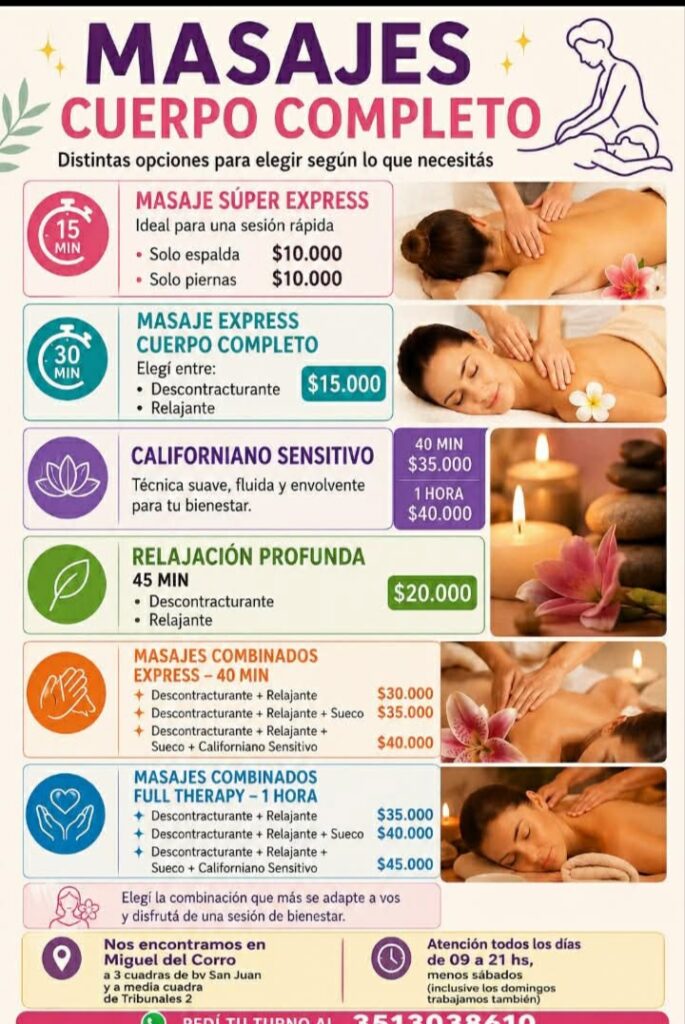 Masajes cuerpo completo (con final feliz)