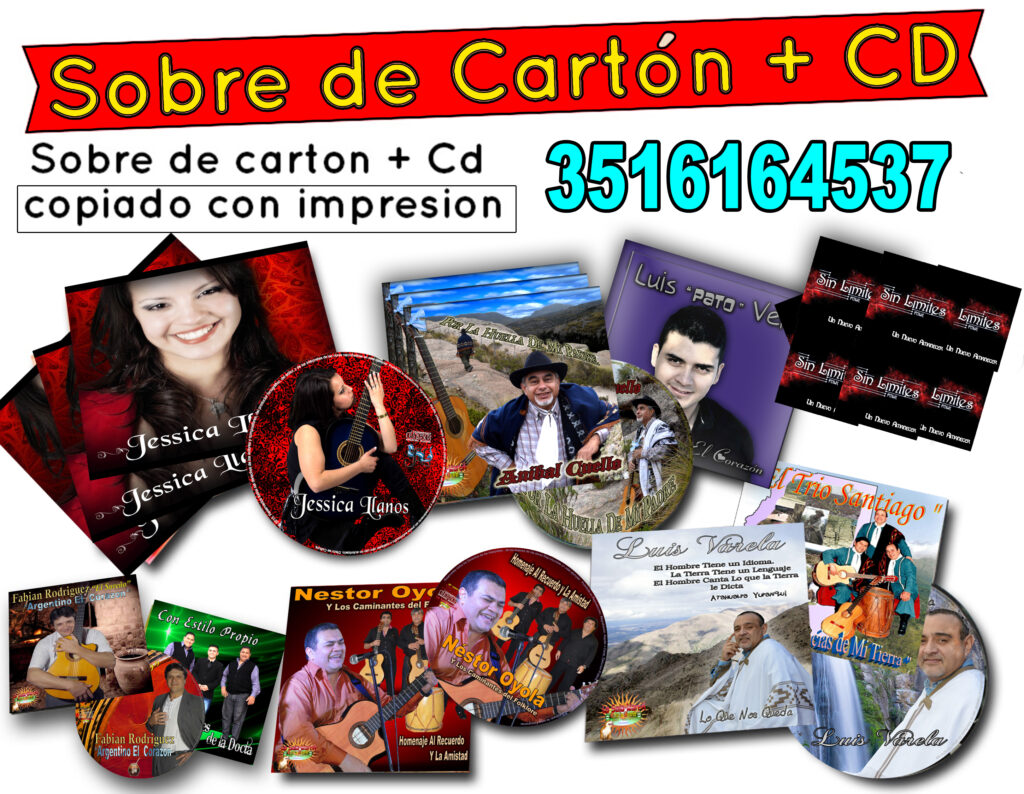 100 Cajas De Cartón Sobre + Cd Copiado E Impresion en Córdoba
